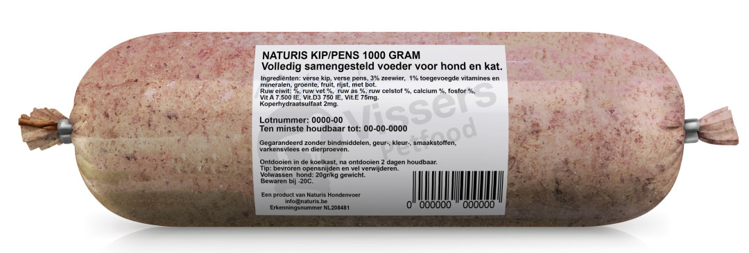 Naturis Vers Vlees voeding Kip/Pens <br>1000 gr